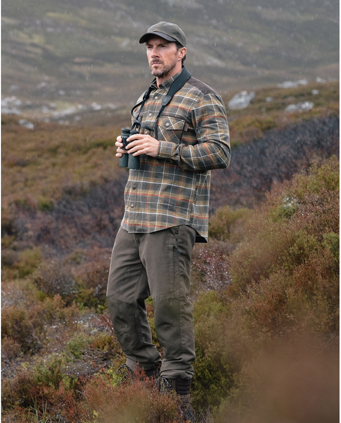 Hoggs of Fife Glenmore Shirt | Olive/Gold Countrywear