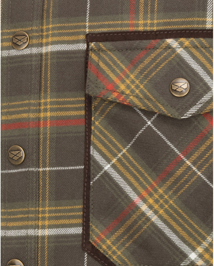 Hoggs of Fife Glenmore Shirt | Olive/Gold Countrywear