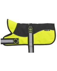 AniMate Padded Waterproof Harness Dog Coat Black & Hi-Vis