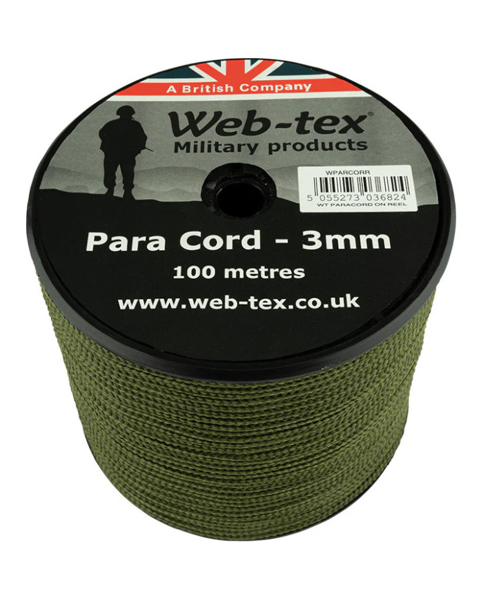 WebTex 3mm Green Paracord 100m