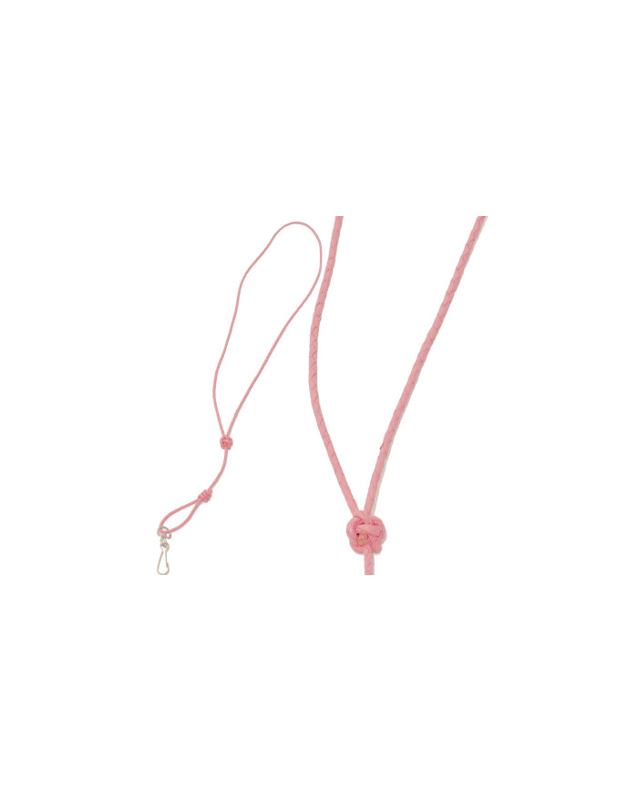 Bisley Pink Plaited Leather Lanyard